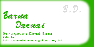 barna darnai business card